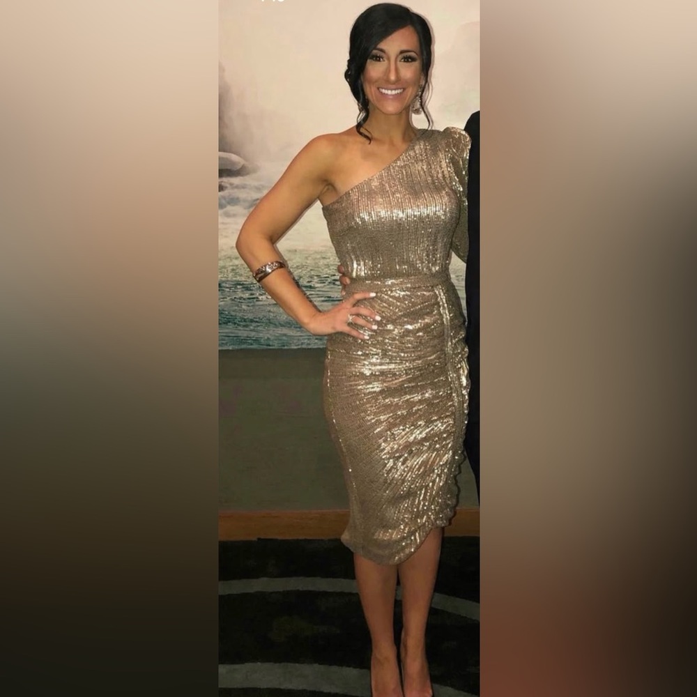 Lavish Alice Sequin Dress in Shimmering Champagne Gold